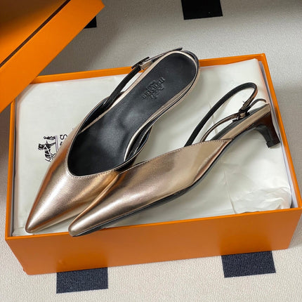 HM 26S NICOLE SLINGBACK 40MM IN GOLD CALFSKIN SILVER HARDWARE