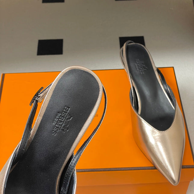 HM 26S NICOLE SLINGBACK 40MM IN GOLD CALFSKIN SILVER HARDWARE