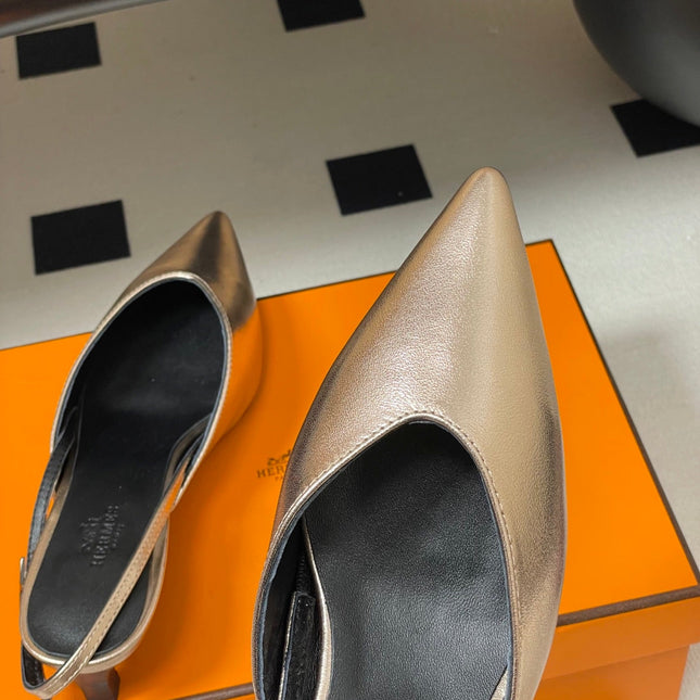 HM 26S NICOLE SLINGBACK 40MM IN GOLD CALFSKIN SILVER HARDWARE