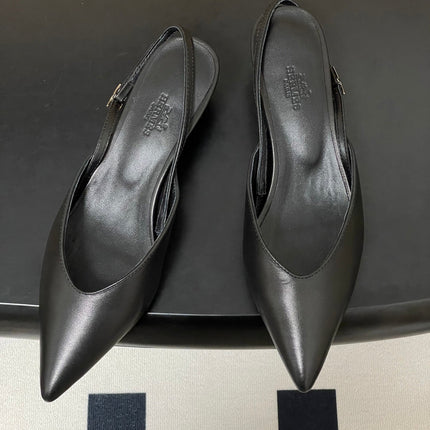 HM 26S NICOLE SLINGBACK 40MM IN BLACK CALFSKIN SILVER HARDWARE