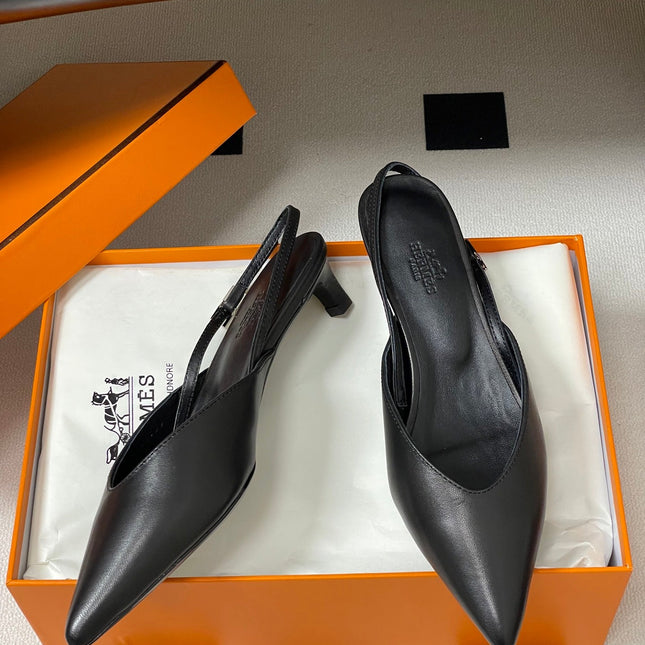 HM 26S NICOLE SLINGBACK 40MM IN BLACK CALFSKIN SILVER HARDWARE