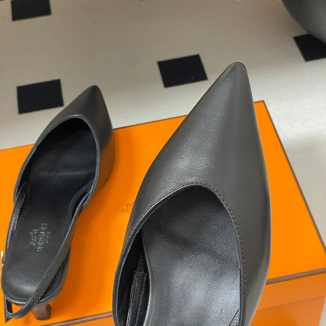 HM 26S NICOLE SLINGBACK 40MM IN BLACK CALFSKIN SILVER HARDWARE