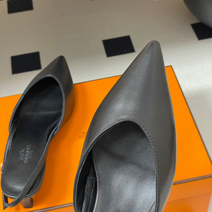 HM 26S NICOLE SLINGBACK 40MM IN BLACK CALFSKIN SILVER HARDWARE