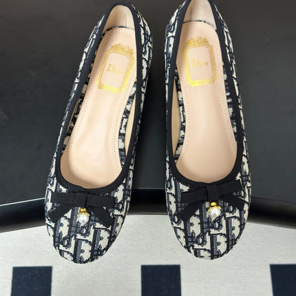 DIOR 26S MARY JANE HIGH HEELS 35MM IN BLUE DIOR OBLIQUE EMBROIDERED CANVAS WITH BOW