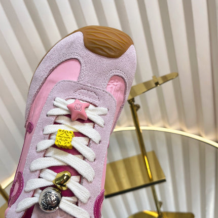 LOEWE 26S RUNNER 2.0 SNEAKERS IN PINK SUEDE AND FABRIC
