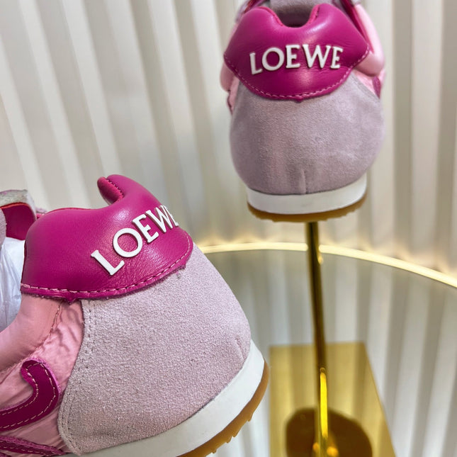 LOEWE 26S RUNNER 2.0 SNEAKERS IN PINK SUEDE AND FABRIC