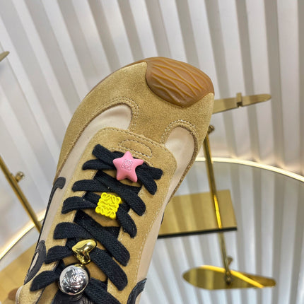 LOEWE 26S RUNNER 2.0 SNEAKERS IN SAND BEIGE FABRIC AND SUEDE