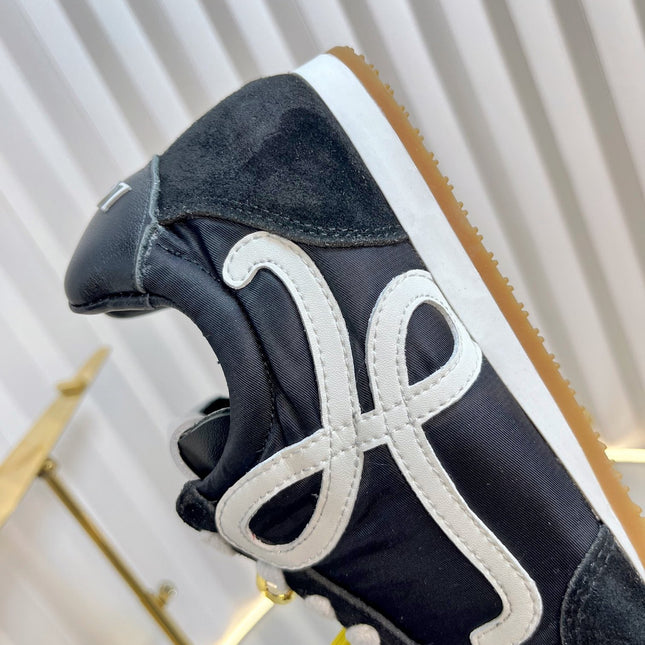 LOEWE 26S RUNNER 2.0 SNEAKERS IN BLACK FABRIC AND SUEDE