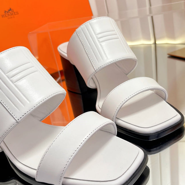 HM 26S MONICA 60 SANDAL IN WHITE CALFSKIN
