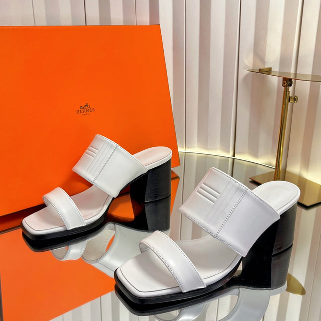 HM 26S MONICA 60 SANDAL IN WHITE CALFSKIN
