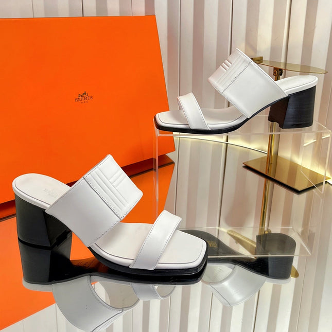 HM 26S MONICA 60 SANDAL IN WHITE CALFSKIN