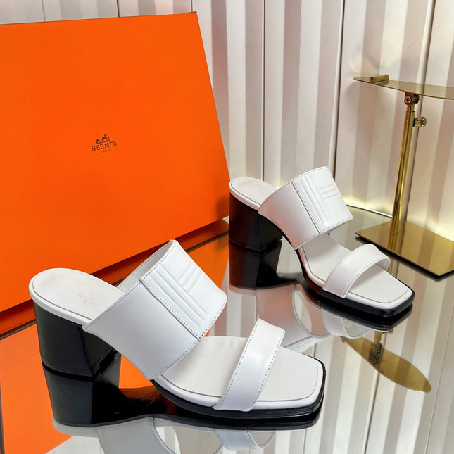 HM 26S MONICA 60 SANDAL IN WHITE CALFSKIN