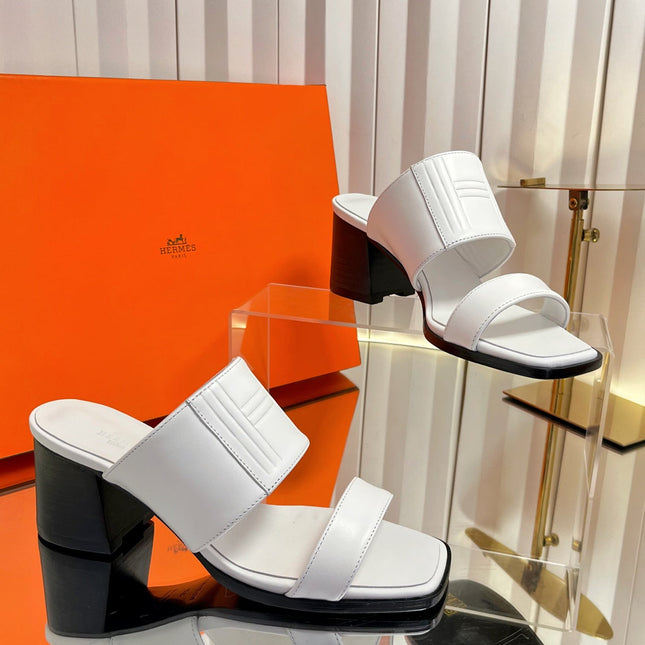 HM 26S MONICA 60 SANDAL IN WHITE CALFSKIN