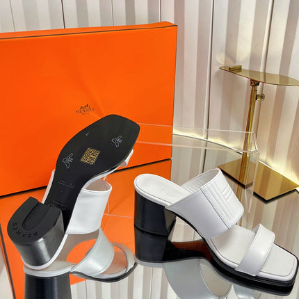 HM 26S MONICA 60 SANDAL IN WHITE CALFSKIN