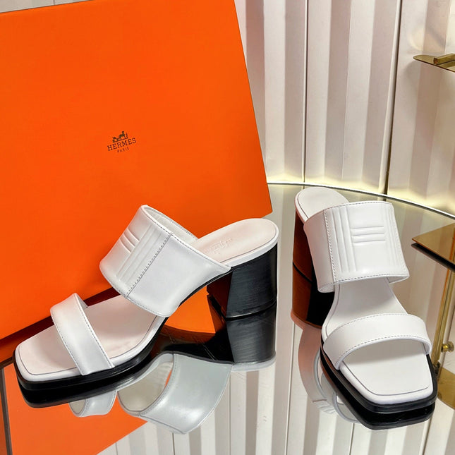 HM 26S MONICA 60 SANDAL IN WHITE CALFSKIN