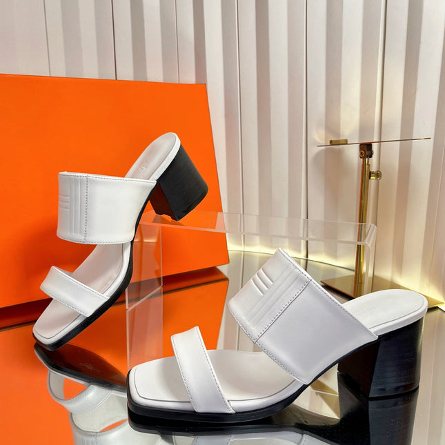 HM 26S MONICA 60 SANDAL IN WHITE CALFSKIN