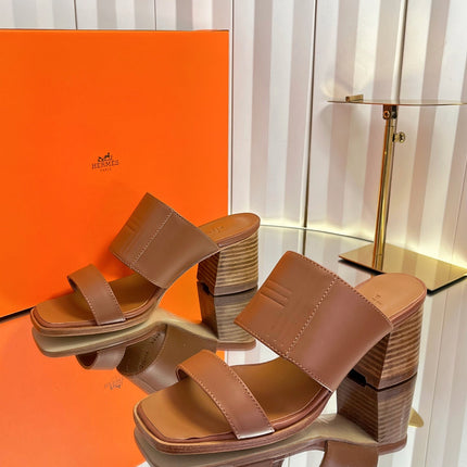HM 26S MONICA 60 SANDAL IN CARAMEL BROWN CALFSKIN