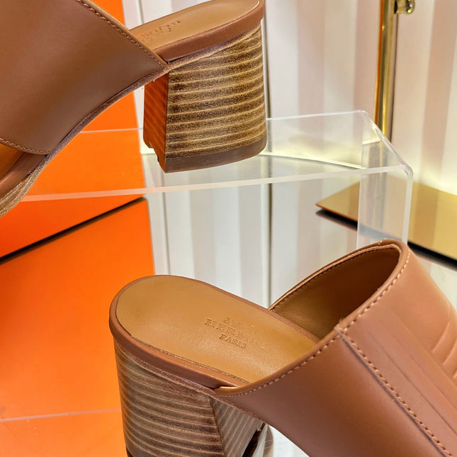 HM 26S MONICA 60 SANDAL IN CARAMEL BROWN CALFSKIN