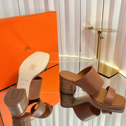 HM 26S MONICA 60 SANDAL IN CARAMEL BROWN CALFSKIN