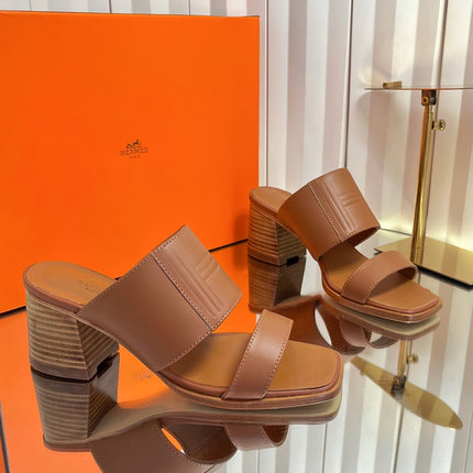 HM 26S MONICA 60 SANDAL IN CARAMEL BROWN CALFSKIN