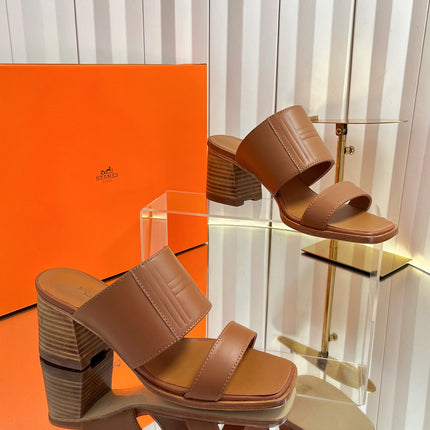 HM 26S MONICA 60 SANDAL IN CARAMEL BROWN CALFSKIN