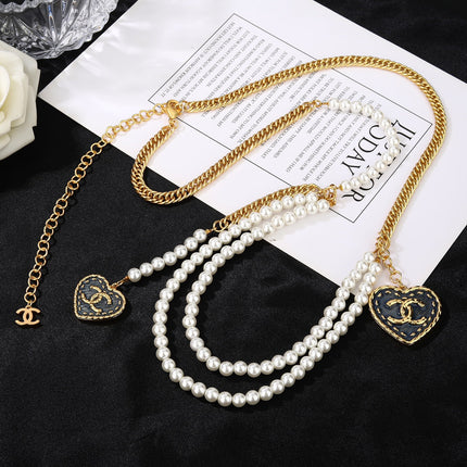 CHANEL 25S CHAIN BELT IN WHITE PEARL 614480