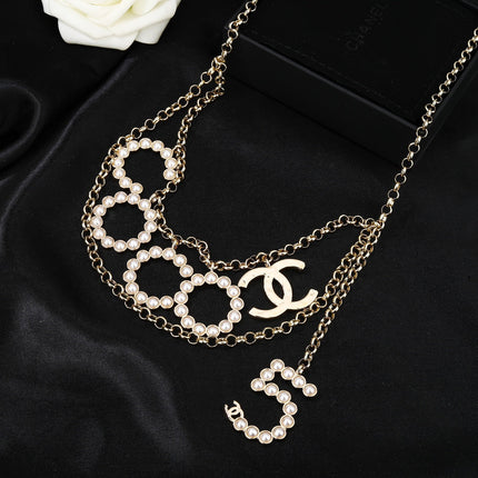 CHANEL 25S CHAIN BELT WITH PEARL 612634