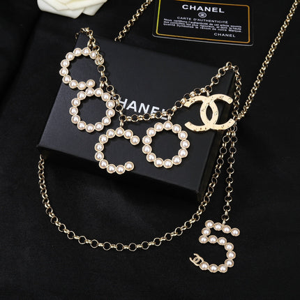 CHANEL 25S CHAIN BELT WITH PEARL 612634