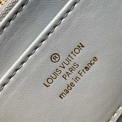 LV 25S GO-14 MM 23 IN LAVENDER GRAY QUILTED LAMBSKIN GOLD HARDWARE