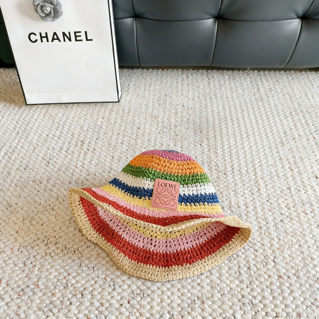 LOEWE 26S MULTICOLOR CROCHET BUCKET HAT STYLE 046