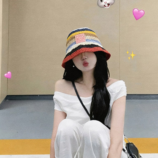 LOEWE 26S MULTICOLOR CROCHET BUCKET HAT STYLE 045