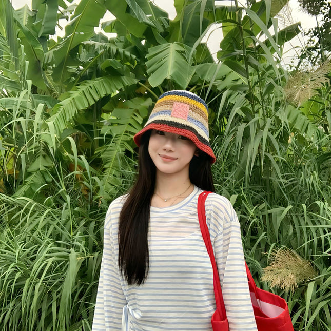 LOEWE 26S MULTICOLOR CROCHET BUCKET HAT STYLE 045