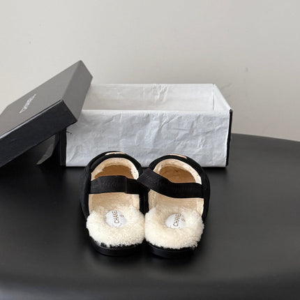 CHANEL 26S SLINGBACK LOAFERS IN BLACK SUEDE AND SHEARLING LINING