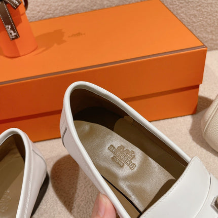 Destin Loafer White Goatskin with Fringe Detail