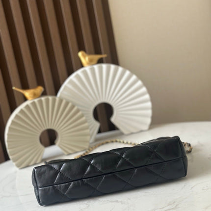 CHANEL 26S HOBO BAG 26 IN BLACK LAMBSKIN