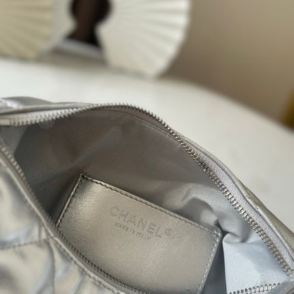 CHANEL 26S HOBO BAG 26 IN SILVER LAMBSKIN