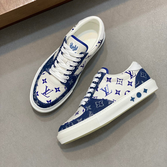 LV MONOGRAM BLUE AND WHITE SNEAKERS