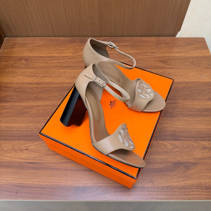HM 26S MARQUISE SANDAL 85MM IN LIGHT BROWN CALFSKIN
