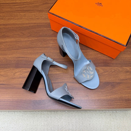 HM 26S MARQUISE SANDAL 85MM IN LIGHT BLUE CALFSKIN