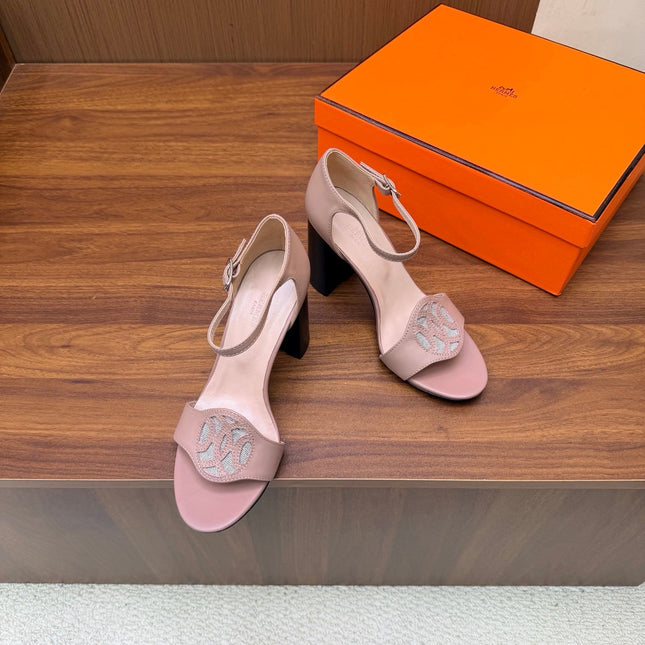 HM 26S MARQUISE SANDAL 85MM IN NUDE PINK CALFSKIN