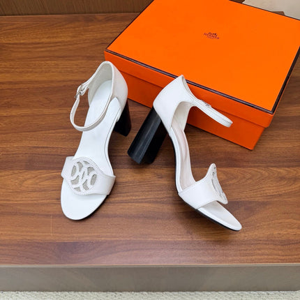HM 26S MARQUISE SANDAL 85MM IN WHITE CALFSKIN