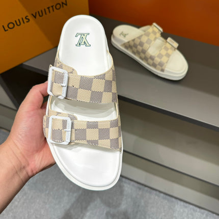 LV DAD SANDAL BEIGE CREAM DAMIER CALFSKIN