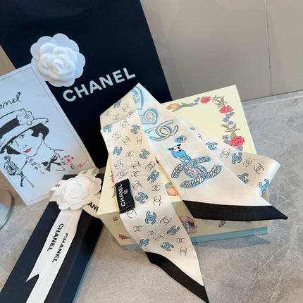 CHANEL 26S TWILLY SCARF 120 IN SILK 508916