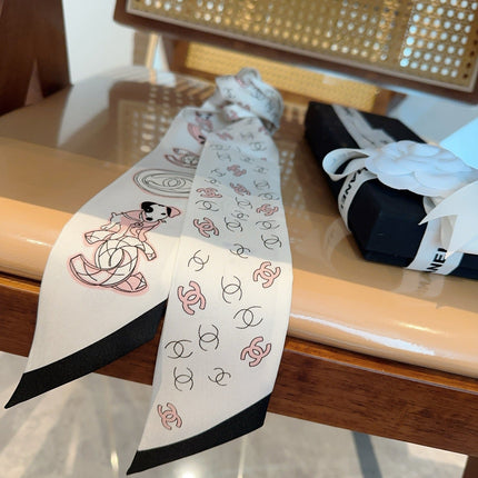 CHANEL 26S TWILLY SCARF 120 IN SILK 508917
