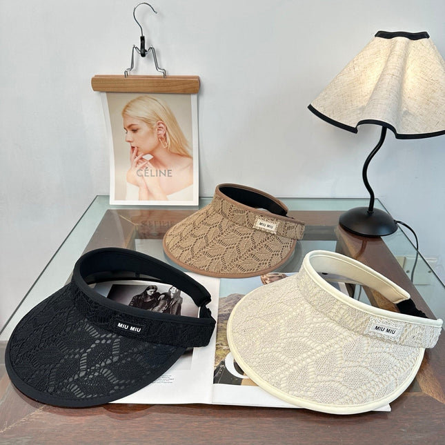 MIUMIU 26S LACE VISOR HAT 343478