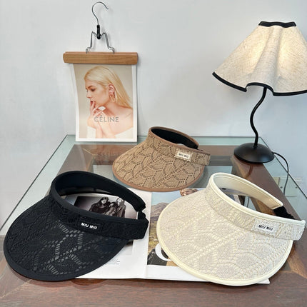 MIUMIU 26S LACE VISOR HAT 343478