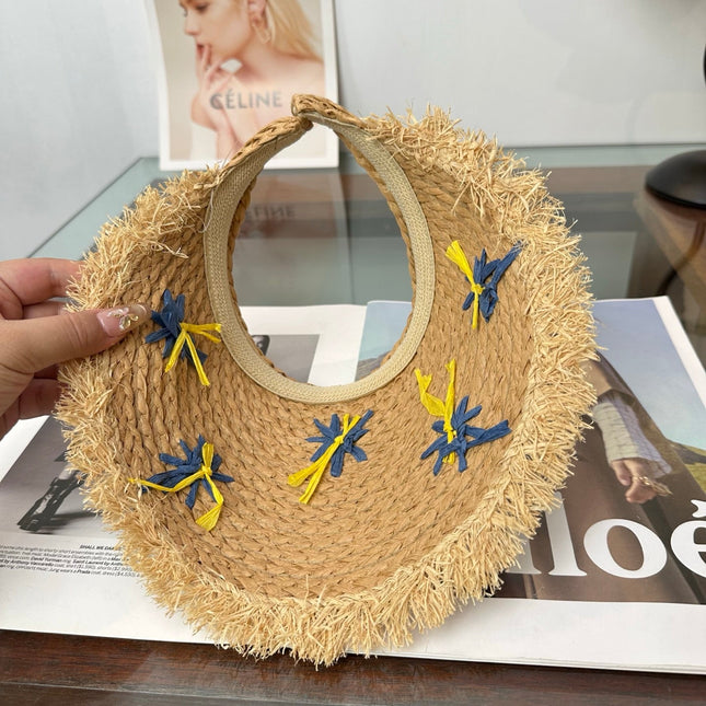 MIUMIU 26S FLORAL RAFFIA HAT 343487
