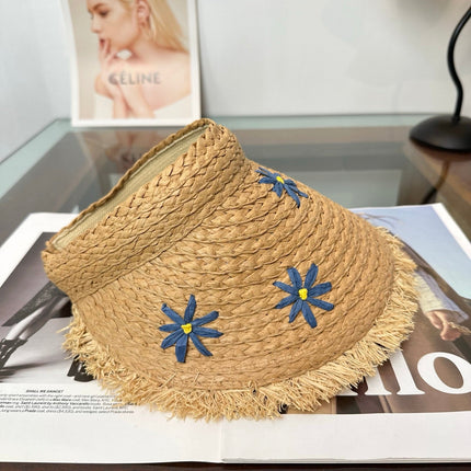 MIUMIU 26S FLORAL RAFFIA HAT 343487