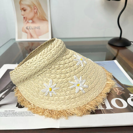 MIUMIU 26S FLORAL RAFFIA HAT 343488