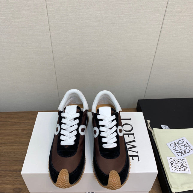 LW FLOW RUNNER SNEAKER BROWN BLACK SUEDE